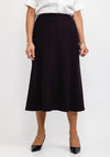 Brendella A Line Wool Midi Skirt, Aubergine