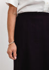 Brendella A Line Wool Midi Skirt, Aubergine