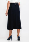 Brendella A Line Wool Midi Skirt, Navy