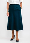 Brendella A Line Wool Midi Skirt, Petrol