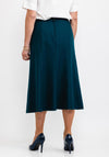 Brendella A Line Wool Midi Skirt, Petrol
