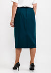 Brendella Pencil Wool Midi Skirt, Petrol
