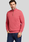 Bugatti Troyer Half Zip Sweater, Coral
