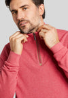 Bugatti Troyer Half Zip Sweater, Coral