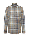 Bugatti Modern Fit Check Shirt, Cognac Multi