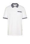 Bugatti Contrast Trim Polo Shirt, White & Navy