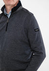 Bugatti Troyer Half Zip Sweatshirt, Grey & Navy
