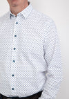 Bugatti 9750 Geo Pattern Shirt, White