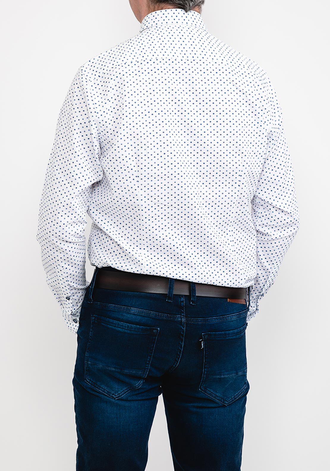 Bugatti 9750 Geo Pattern Shirt, White