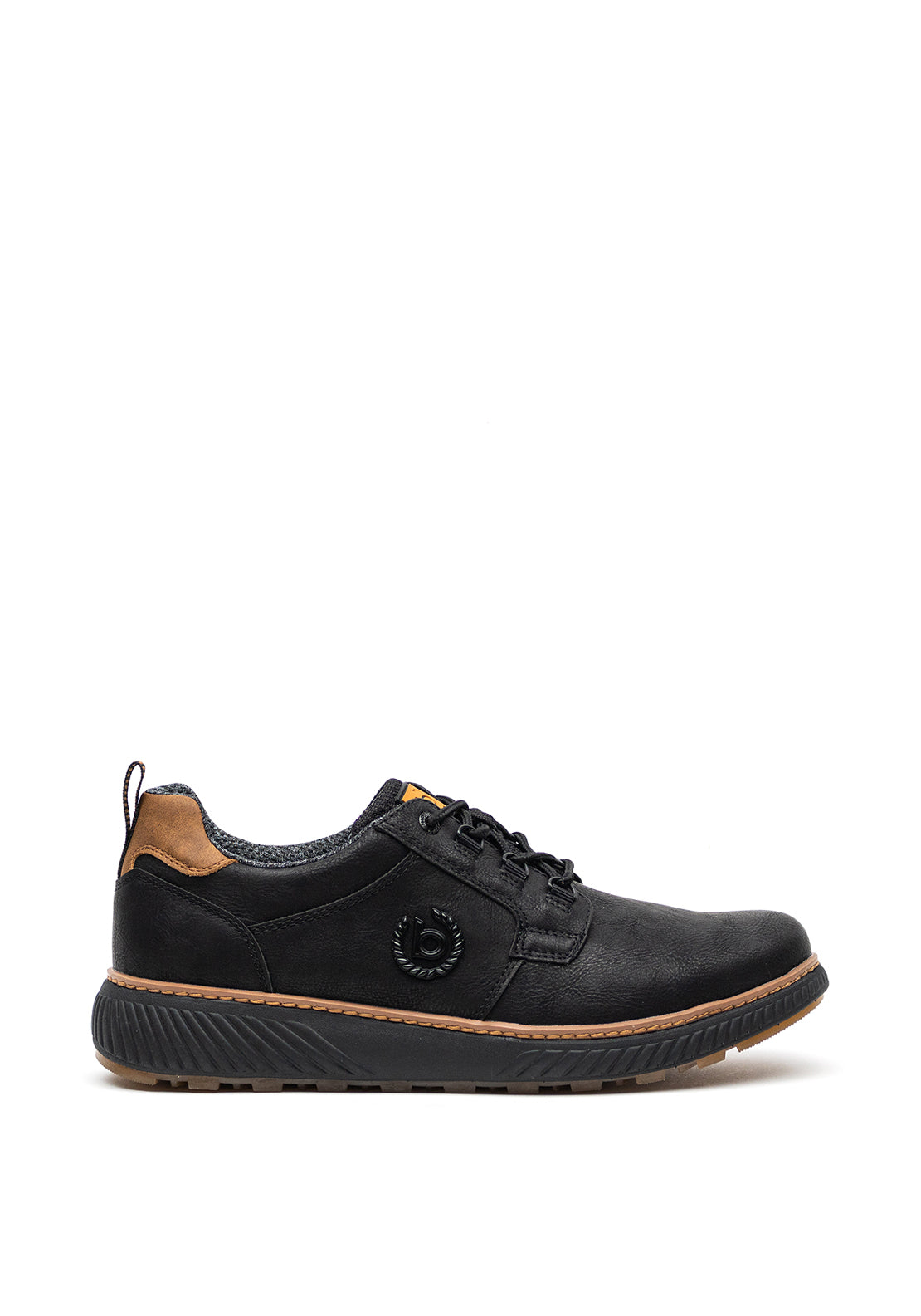 Bugatti Lace Up Faux Suede Shoe, Black