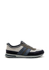 Bugatti Knit Cuff Leather Colour Block Trainers, Grey