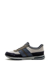 Bugatti Knit Cuff Leather Colour Block Trainers, Grey