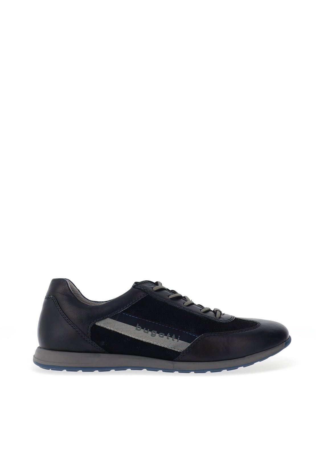 Bugatti Leather Perforated Laced Shoes, Navy
