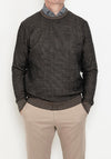 Bugatti Waffle Knit Round Neck Sweater, Brown