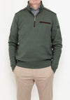 Bugatti Troyer Half Zip Sweatshirt, Green