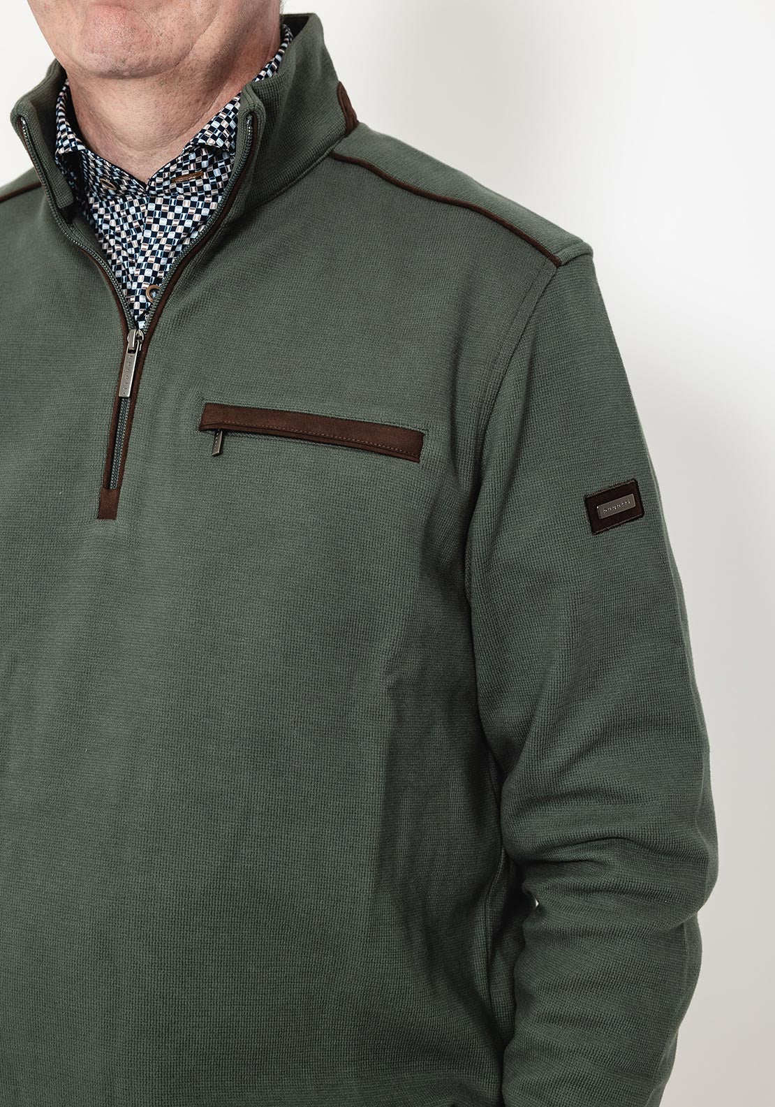 Bugatti Troyer Half Zip Sweatshirt, Green