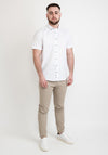Bugatti 9450 Contrast Trim Short Sleeve Shirt, White