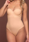Bye Bra Sculpting Bodysuit Padded Wire, Warm Beige