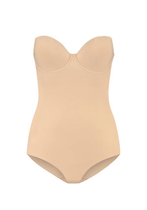 Bye Bra Sculpting Bodysuit Padded Wire, Warm Beige