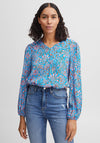 b.young Petal Print Blouse, Blue & Pink