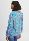 b.young Petal Print Blouse, Blue & Pink