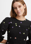 b.young Embroidered Floral Midi Dress, Black