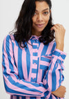b.young Striped Midi Shirt Dress, Pink & Blue