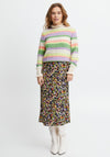 B.Young Bright Floral Print Midi Skirt, Multi