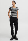 B.Young Stripe Pattern T-Shirt, Black