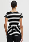 B.Young Stripe Pattern T-Shirt, Black