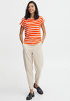 B.Young Stripe Pattern T-Shirt, Orange