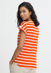 B.Young Stripe Pattern T-Shirt, Orange