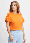 B.young Rylie Ribbed Neck T-Shirt, Orangeade