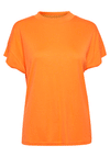 B.young Rylie Ribbed Neck T-Shirt, Orangeade