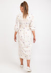 b.young Embroidered Floral Midi Dress, Beige