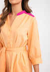 b.young Colour Block Tunic Maxi Dress, Orange & Fuchsia