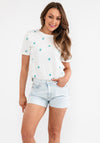 B. Young Floral Embroidered Box T-Shirt, Spring Bud