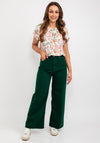 Fransa Pleat Neck Floral Top, White Multi