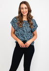 b.young Floral Cap Sleeve Top, Blue Multi