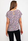 b.young Ditsy Floral Cap Sleeve Top, Purple Multi