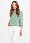 b.young Leaf Print Top, Green