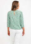 b.young Leaf Print Top, Green