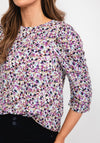 b.young Ditsy Floral Top, Purple Multi