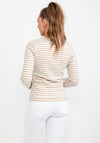 b.young Long Sleeve Stripe Knit Top, Beige