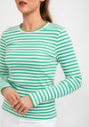 b.young Long Sleeve Stripe Knit Top, Green