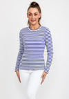 b.young Long Sleeve Stripe Knit Top, Purple