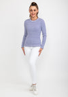 b.young Long Sleeve Stripe Knit Top, Purple