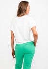 b.young Ribbed Round Neck Top, White
