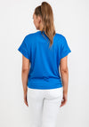 b.young Ribbed Round Neck Top, Azure Blue