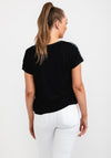 b.young Floral Front Top, Black & Blue